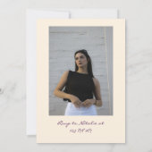 Invitation Retro Purple Dral Anniversaire Dîner Photo (Dos)