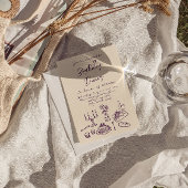 Invitation Retro Purple Dral Anniversaire Dîner Photo