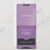 Invitation Retro Purple Handheld Gaming II Birthday (Dos)