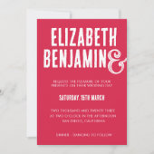 Invitation Retro QR Code RSVP Photo Magenta Mariage (Devant)
