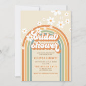 Invitation Retro Rainbow Daisy Super douche nuptiale (Devant)