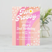Invitation Retro Rainbow Deux Super 2e anniversaire (Debout devant)