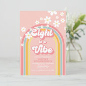 Invitation Retro Rainbow Eight est un Vibe Super 8e anniversa (Debout devant)