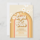 Invitation Retro Rainbow Eight est une Vibration Groovy 8e An (Devant)