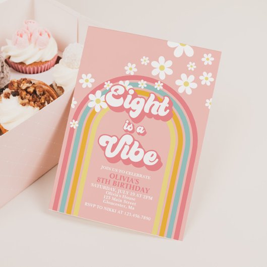 Invitation Retro Rainbow Eight est une Vibration Groovy 8e An