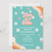 Invitation Retro Rainbow FIVE est un Vibe Super 5e anniversai (Devant)