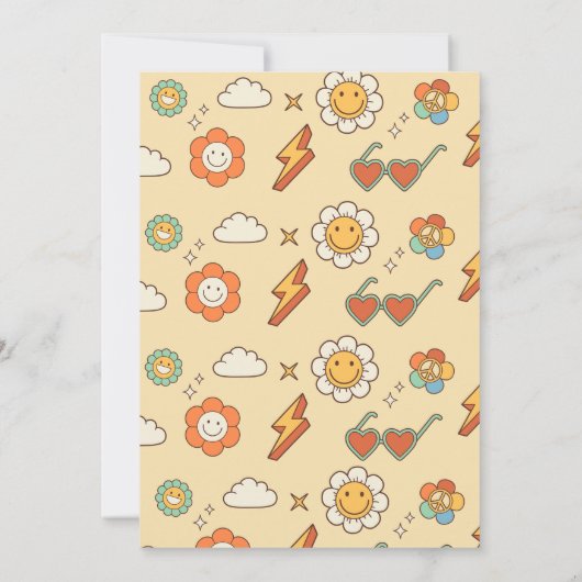 Invitation Retro Rainbow Five est un Vibe Super 5e anniversai (Dos)