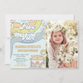 Invitation Retro Rainbow Five est un Vibe Super 5e anniversai (Devant)