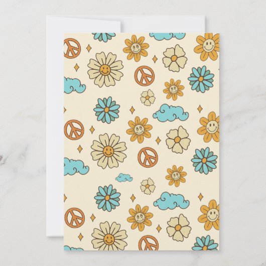 Invitation Retro Rainbow Five est un Vibe Super 5e anniversai (Dos)