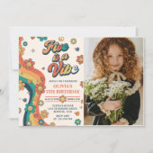 Invitation Retro Rainbow Five est un Vibe Super 5e anniversai (Devant)