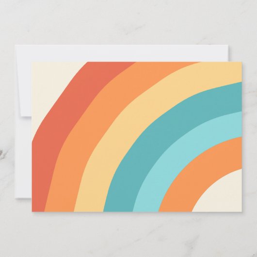 Invitation Retro Rainbow Peace Love Party 6e anniversaire Pho (Dos)