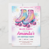 Invitation Retro Rainbow Roller Skate Anniversaire (Devant)