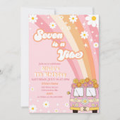 Invitation Retro Rainbow Seven est un Vibe Super 7e anniversa (Devant)