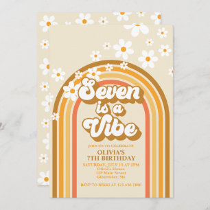 Invitation Retro Rainbow Seven est un Vibe Super 7e anniversa