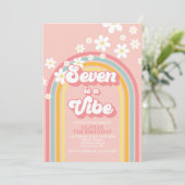 Invitation Retro Rainbow Seven est une Vibration Anniversaire (Debout devant)