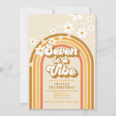 Invitation Retro Rainbow Seven est une Vibration Anniversaire (Devant)