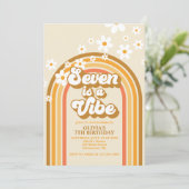 Invitation Retro Rainbow Seven est une Vibration Anniversaire (Debout devant)