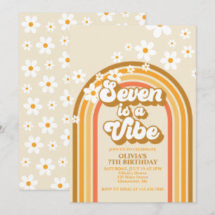 Invitation Retro Rainbow Seven est une Vibration Anniversaire