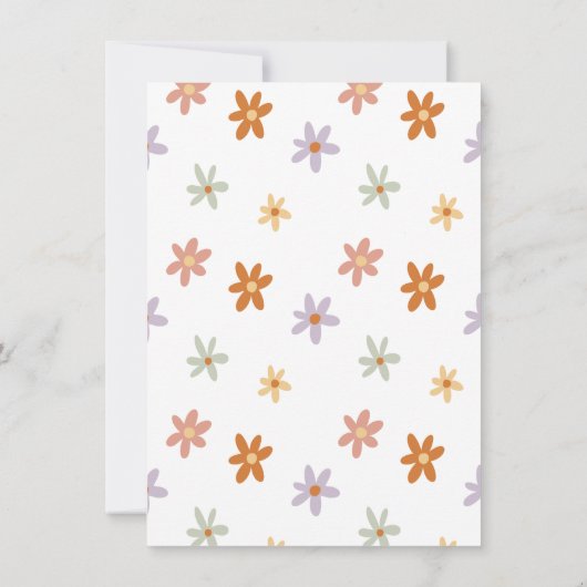 Invitation Retro Rainbow Sunshine Super fille fête d'annivers (Dos)