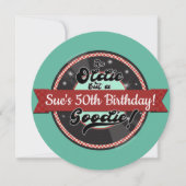 Invitation Retro Record Ribbon Cinquante's Anniversaire des a (Devant)