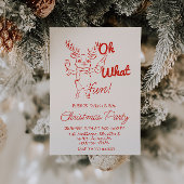 Invitation Retro Red Oh Quel Amusant Noël Reinder Party