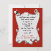 Invitation Retro Red Truck fête d'anniversaire (Dos)