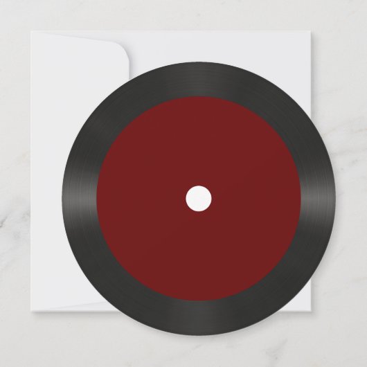 Invitation Retro Red Vinyl Record Noce Menu Réception (Dos)