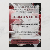 Invitation Retro Red VW Beetle Car White Bow Wedding Invitati (Devant)
