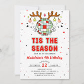 Invitation Retro Reindeer Noël fête d'anniversaire (Devant)