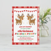 Invitation Retro Reindeer Pajama Christmas Party Editable (Debout devant)