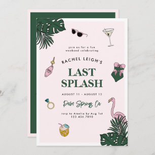 Invitation Retro Resort Dernier Splash Bachelorette Week-end