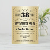 Invitation Retro Retirement Party - Gold Black (Debout devant)