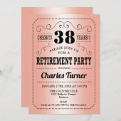 Invitation Retro Retirement Party - Rose Gold Black (Devant / Derrière)