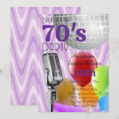 Invitation Retro Retour à la fête d'anniversaire des années 7 (Devant / Derrière)