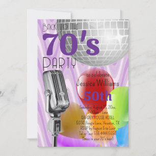 Invitation Retro Retour à la fête d'anniversaire des années 7