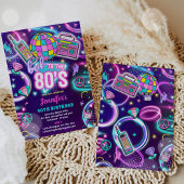 Invitation Retro Retour Aux Années 80 Neon Disco 40e Annivers