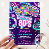 Invitation Retro Retour Aux Années 80 Neon Disco 40e Annivers