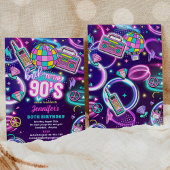 Invitation Retro Retour Aux Années 90 Neon Disco 30e annivers