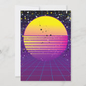 Invitation Retro : Rétrospective du soleil jaune violet des a (Dos)
