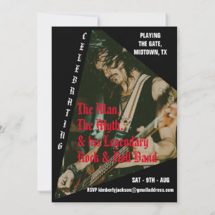 Invitation Retro Rock Band Photo Anniversaire