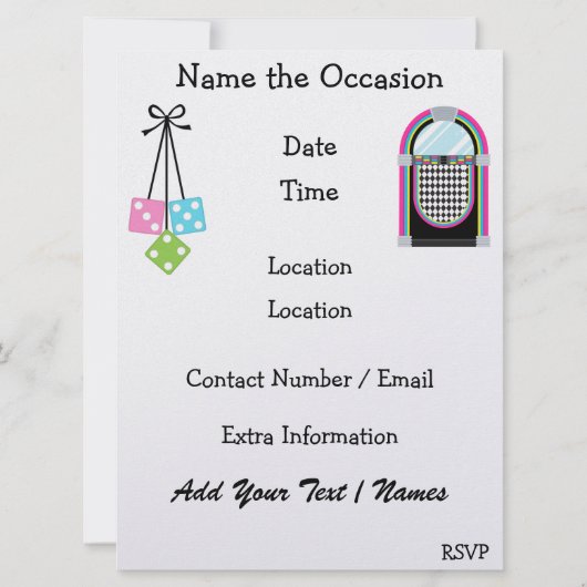 Invitation Retro Rockin' du Nouvel An - SRF (Dos)