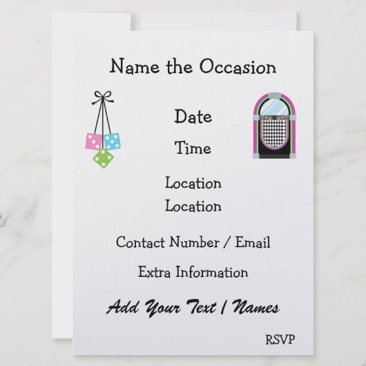 Invitation Retro Rockin' du Nouvel An - SRF (Dos)