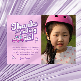 Invitation Retro Roller Skating Party Photo Thanks Download