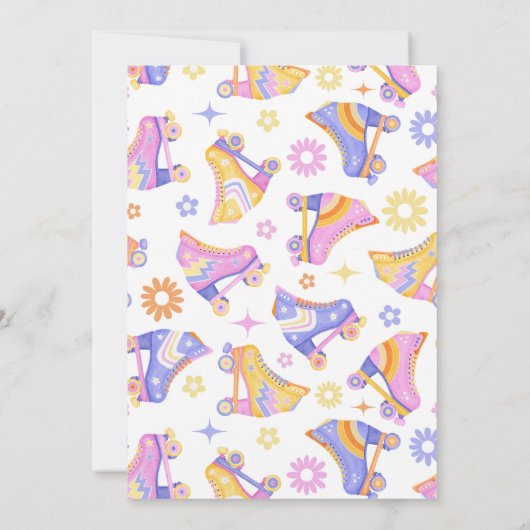 Invitation Retro Roller Sking Disco Anniversaire Fête (Dos)