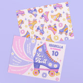 Invitation Retro Roller Sking Disco Anniversaire Fête