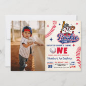 Invitation Retro Rookie de l'année Baseball 1er anniversaire (Devant)