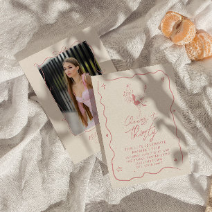 Invitation Retro Rose 30th Cheers To Thirty Photo Anniversair