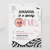 Invitation Retro Rose Black Girls Éffrayant un 1er anniversai (Devant)