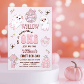 Invitation Retro rose Brown Halloween Éffrayant Un 1er annive