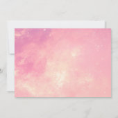 Invitation Retro rose deux l'espace lune Anniversaire (Dos)